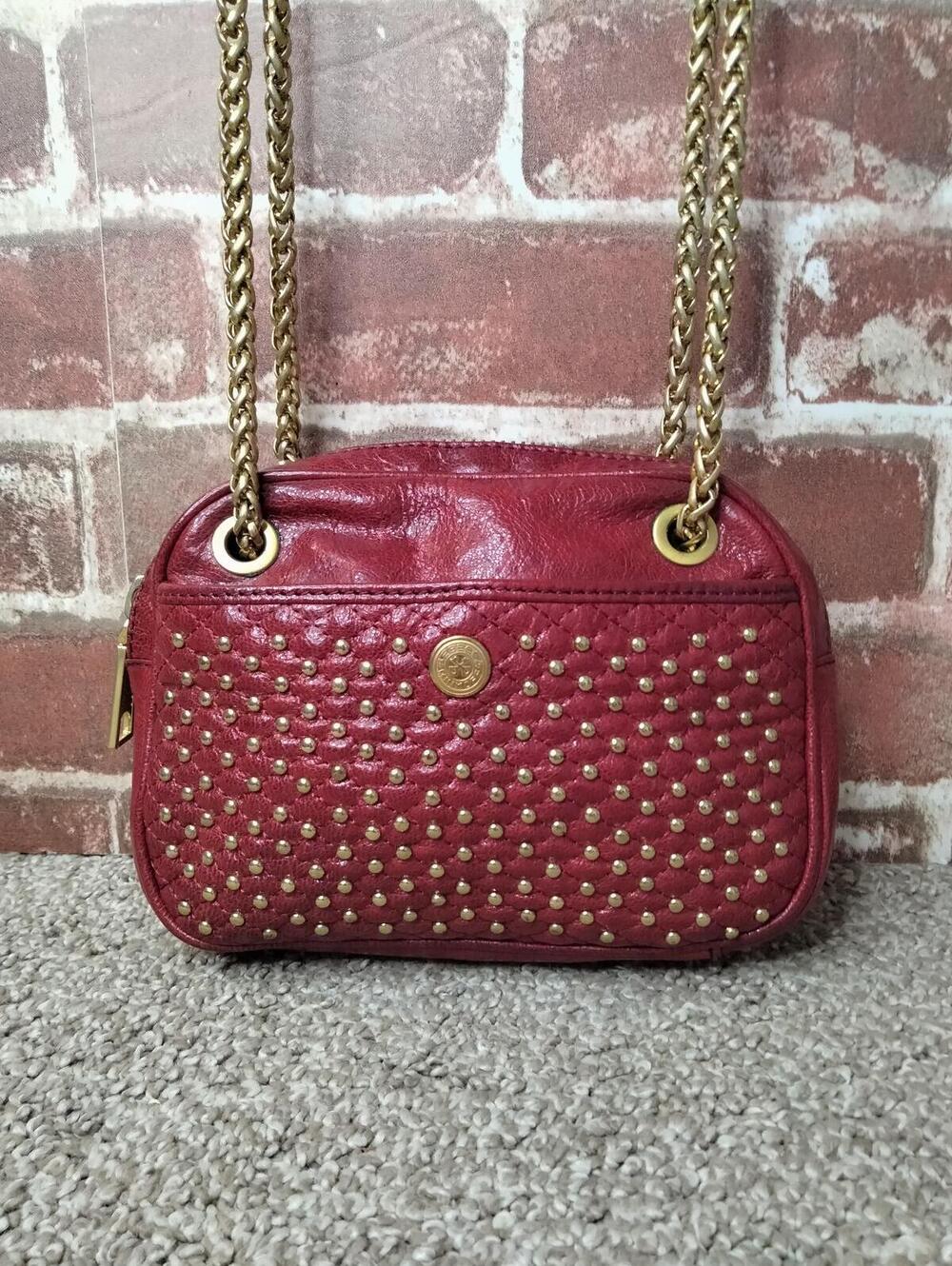 Rebecca Minkoff Kiss and Tell Oxblood Red Studden Quilted Leather Crossbody Bag